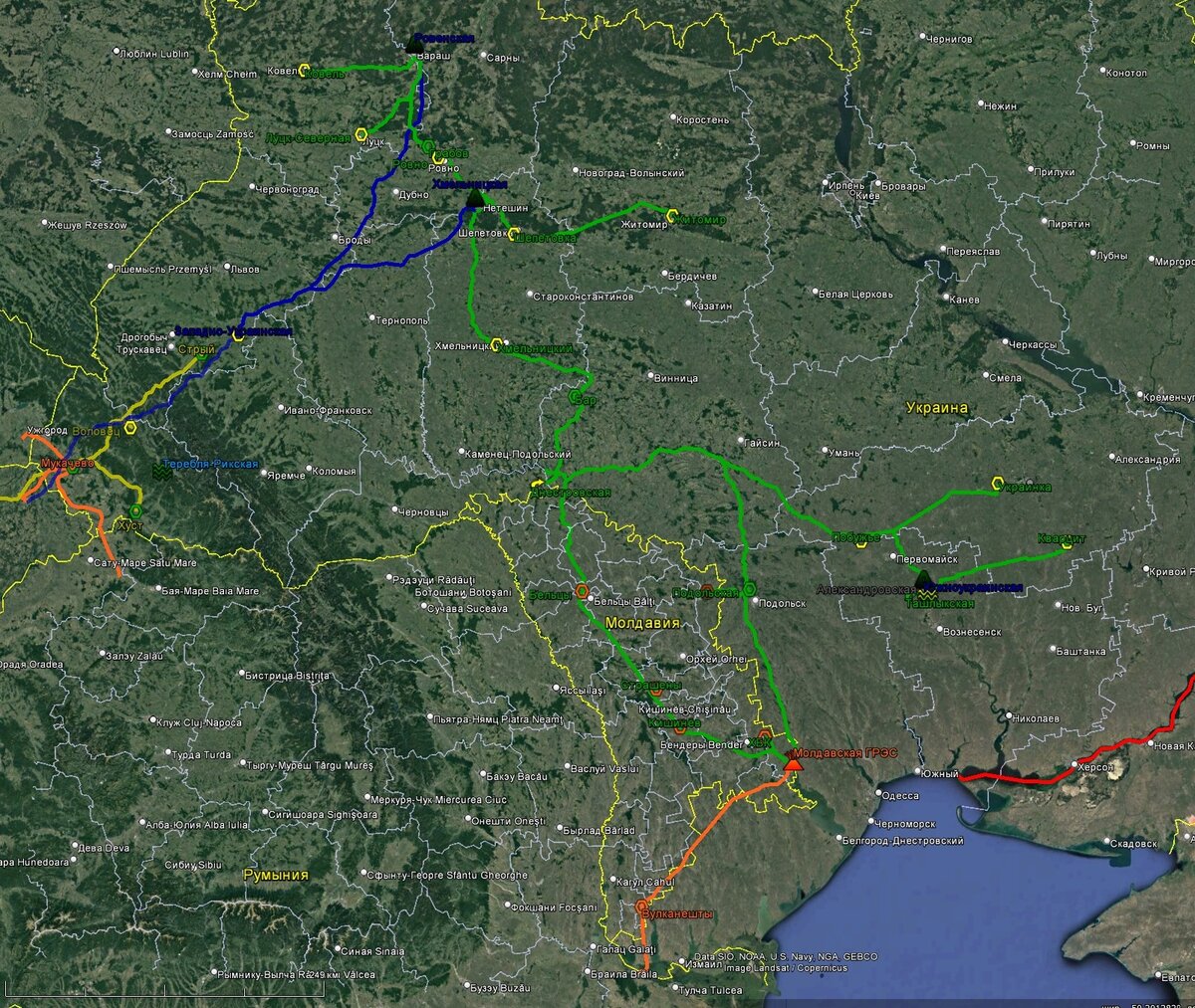 Вариант локализации нагрузки вокруг АЭС