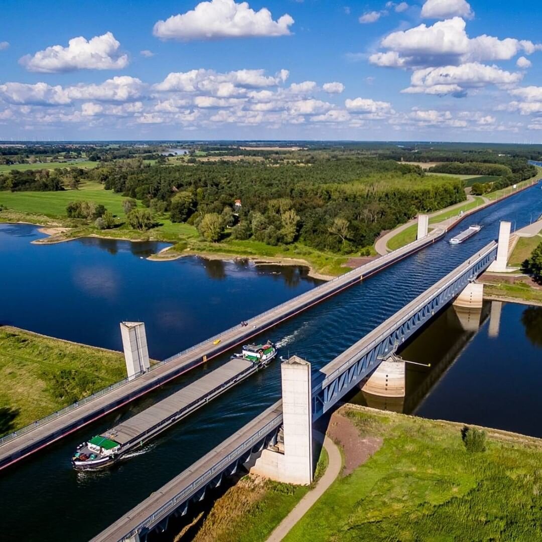 Магдебургский водный мост (Kanalbrücke Magdeburg) – самый длинный  судоходный мост Европы | МУЗЕЙ БЕТОНА | Дзен