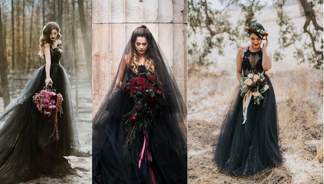      Невесты в чёрных свадебных платьях