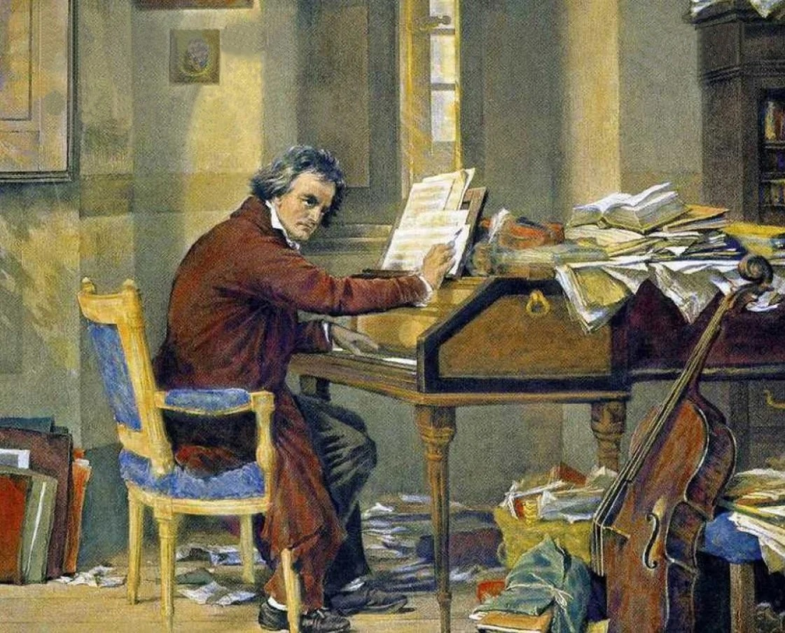 Карл Шлёссер. Бетховен в рабочем кабинете. 1811