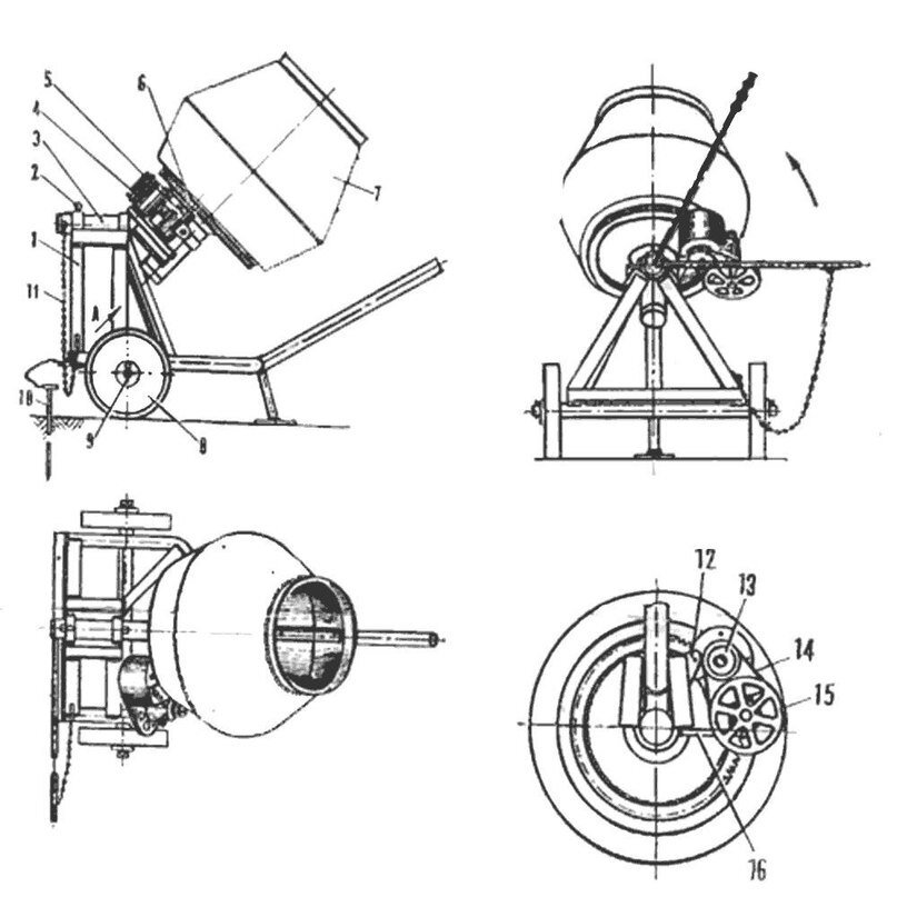 Как сделать самодельную бетономешалку своими руками