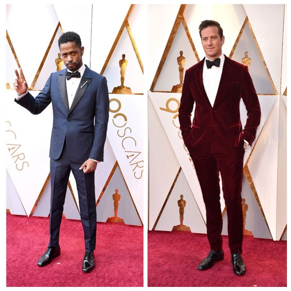 Лэкей Стенфилд в смокинге от Ermenegildo Zegna Couture и Арми Хаммер в Giorgio Armani