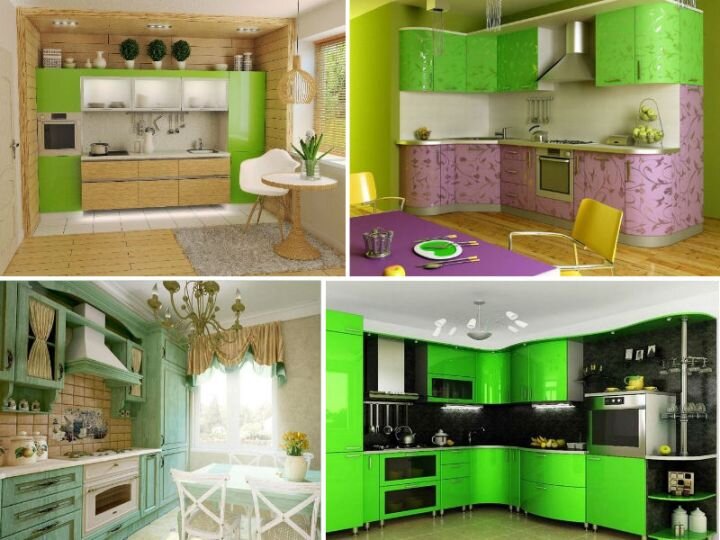 Черно-зеленая кухня: фото, цены. Купить в Москве черную кухню.