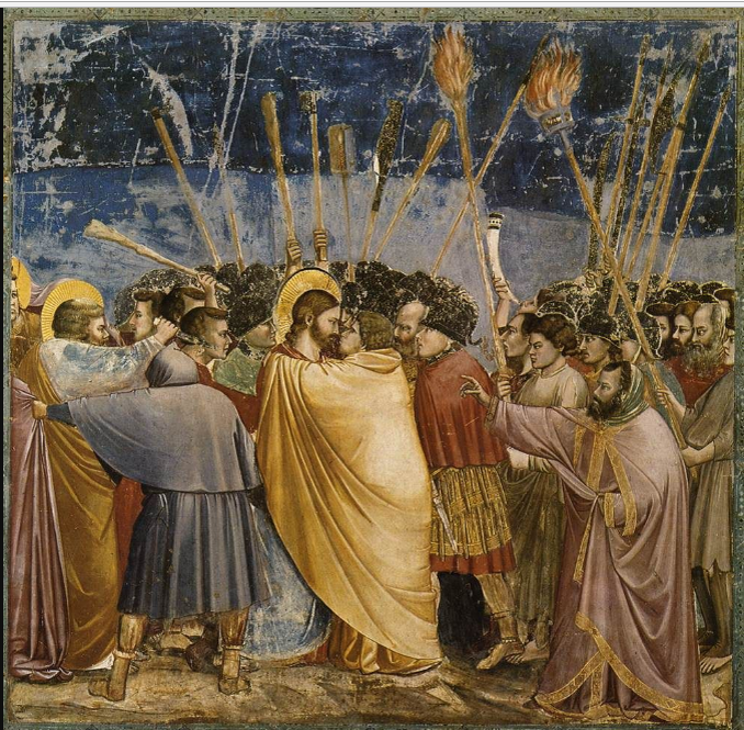 «Взятие Христа под стражу, или Поцелуй Иуды» фреска Джотто ди Бондоне