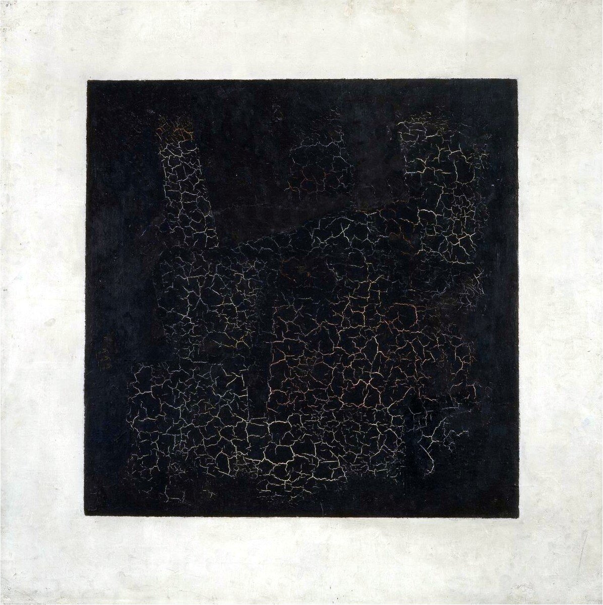 Казимир Малевич "Черный квадрат" (1915 г.) - масло, холст - 79,5 × 79,5 см. - Государственная Третьяковская галерея, Москва, Россия