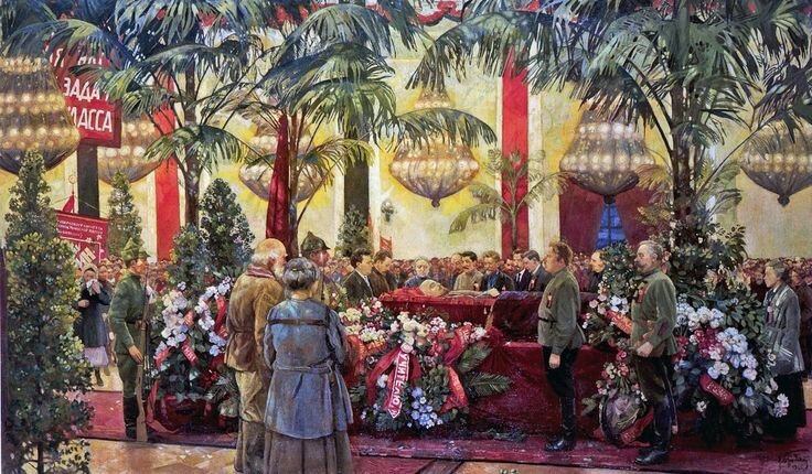 Исаак Бродский. "У гроба Ильича", 1925