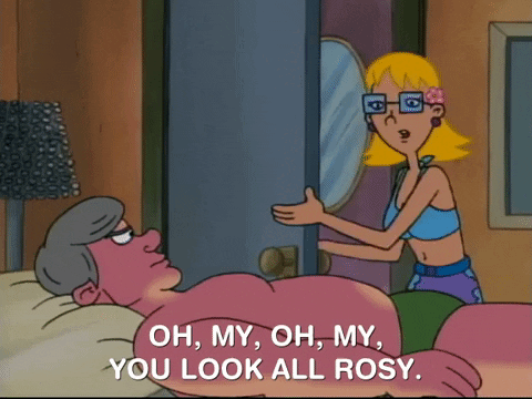 - Ой-ой-ой, ты весь розового цвета. - Это потому что я обгорел, Мириам!