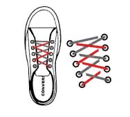 Схема шнуровки кроссовок с 6 дырками