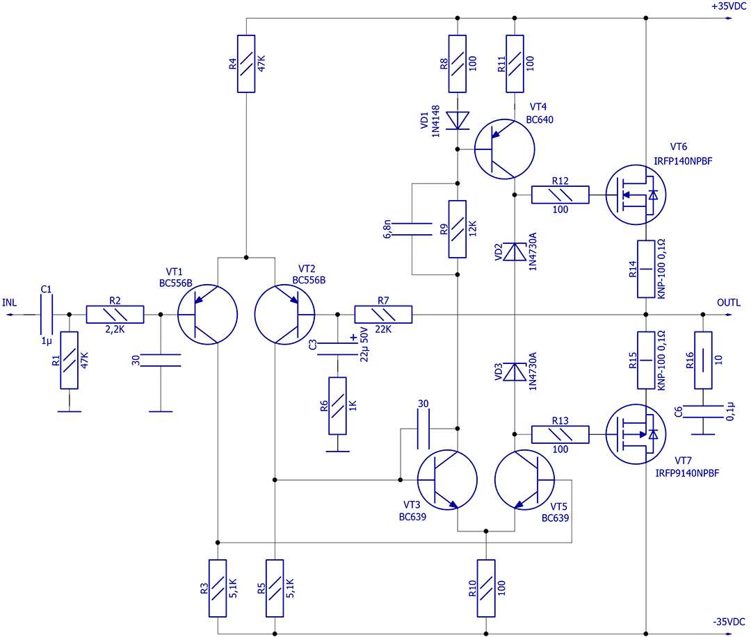 Усилитель на mosfet транзисторах схема - 98 фото