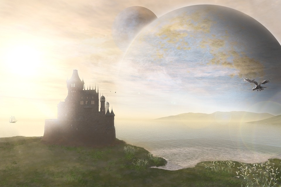 https://pixabay.com/photos/castle-sea-landscape-dragon-planet-4441049/