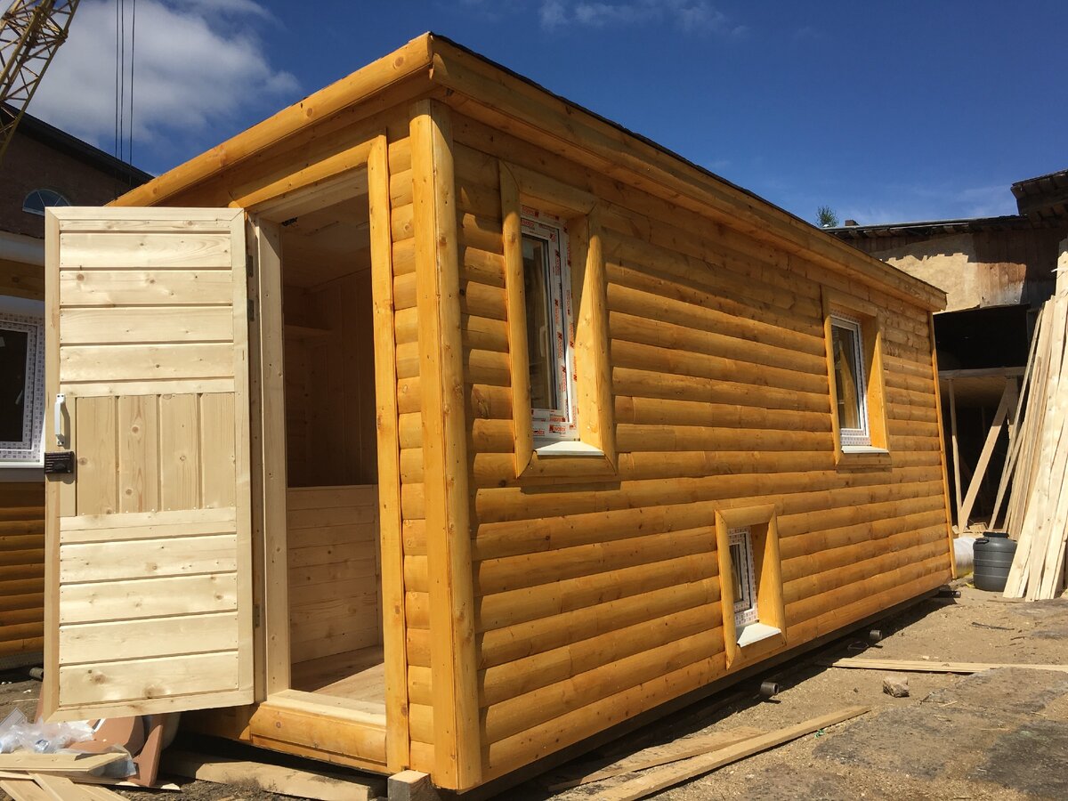 Бытовка обшитая блок хаусом