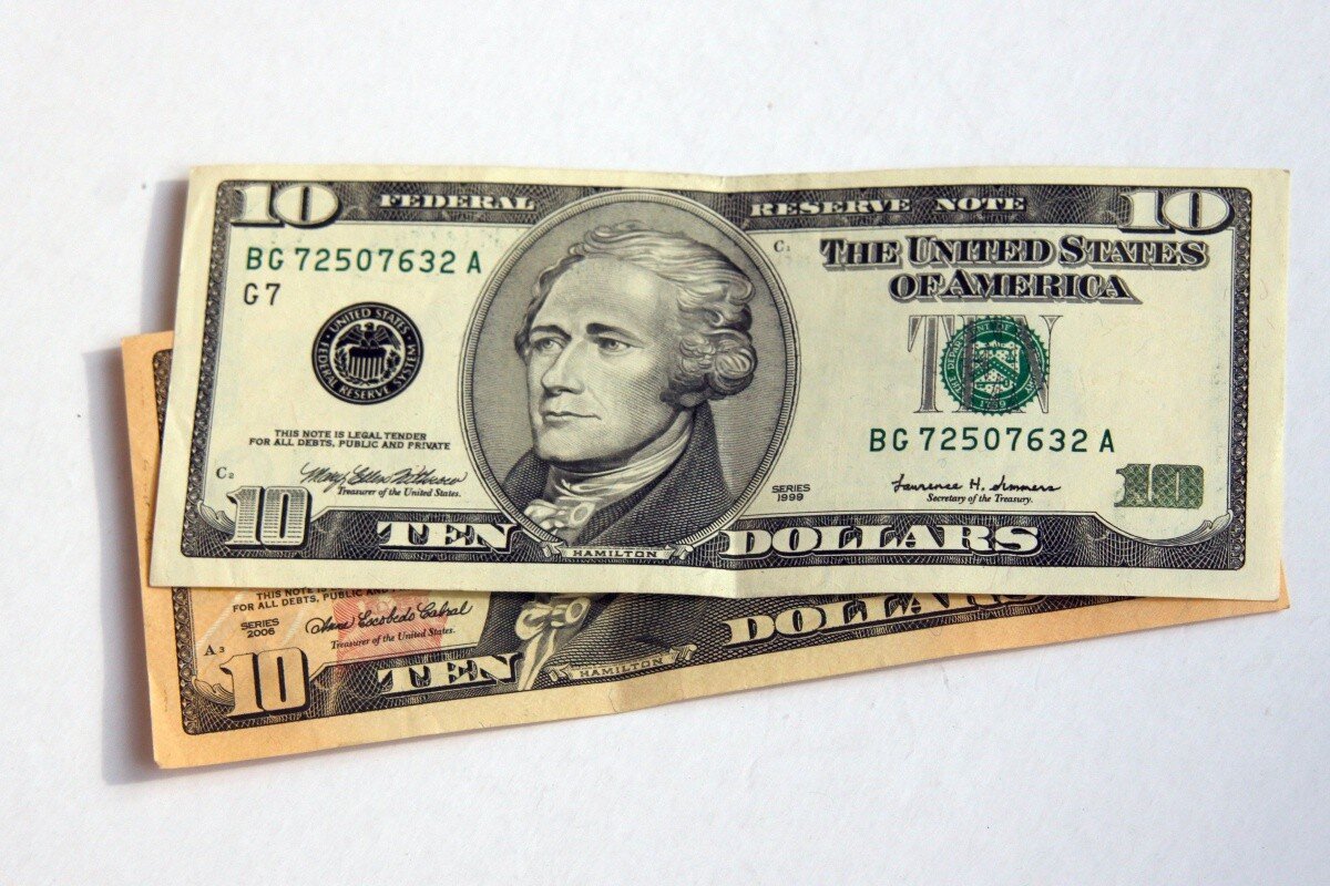 Купюры доллара старого образца. Купюра 10 долларов США. Hamilton 10 долларов. Американская купюра 10 долларов.
