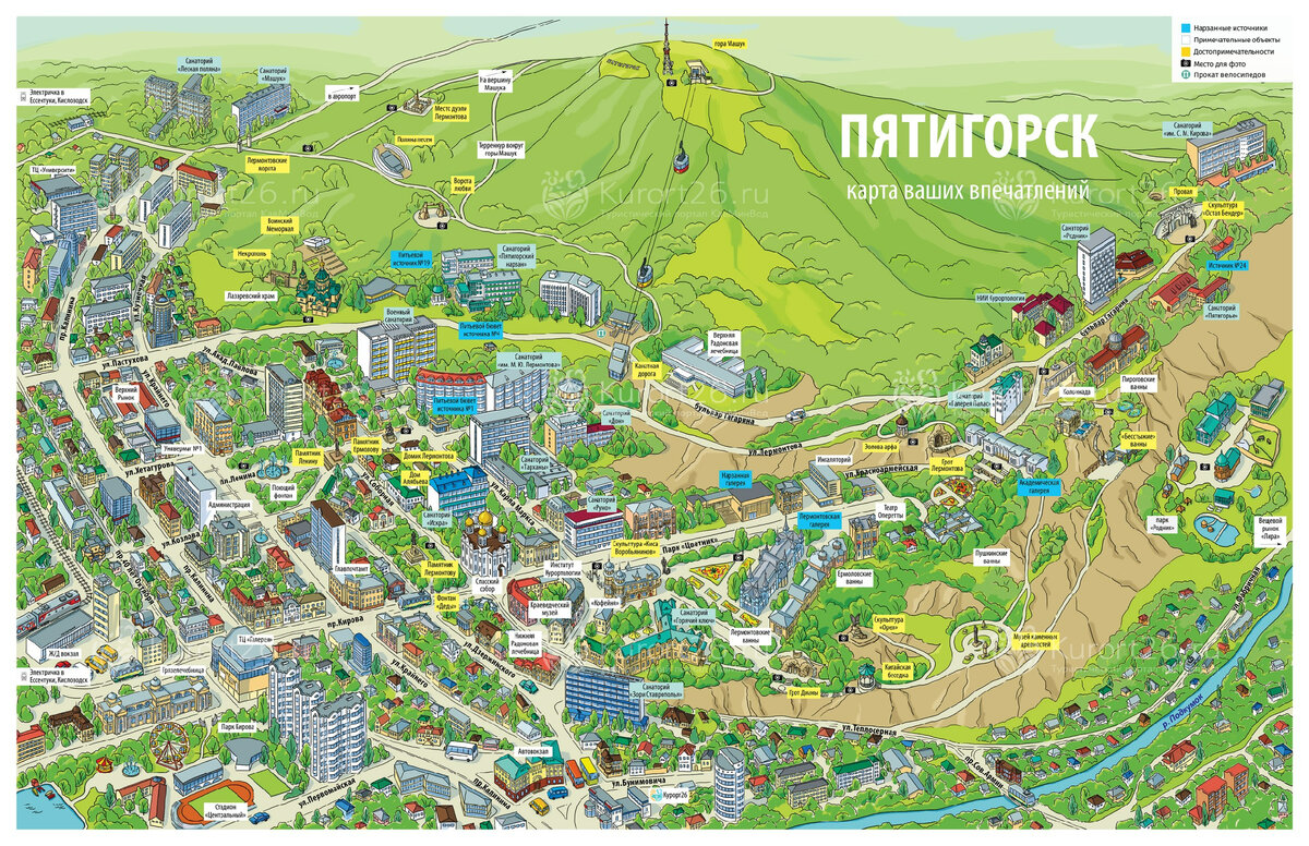 Гид по Пятигорску от местных с чек-листом и туристической картой |  Курорт26.ru | Дзен