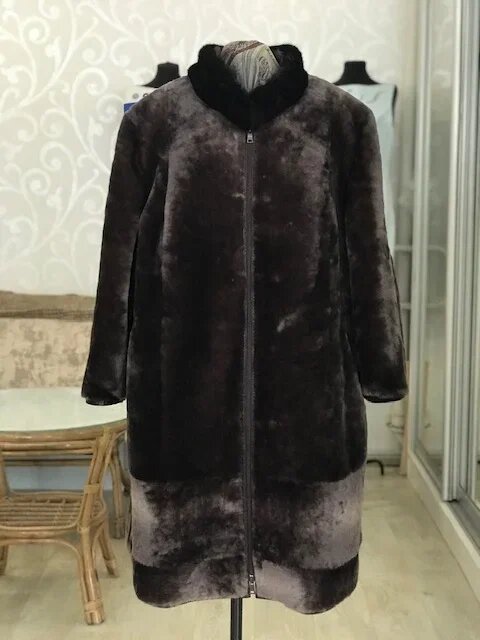 Переделка пальто из меха овчины. Ателье Ирины Берзиной.