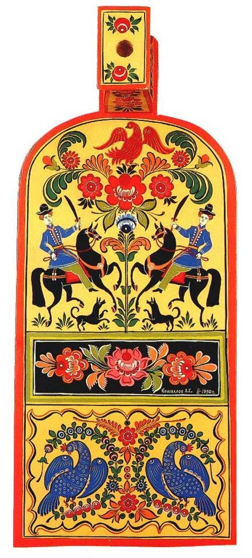 Донце прялки, Городецкая роспись