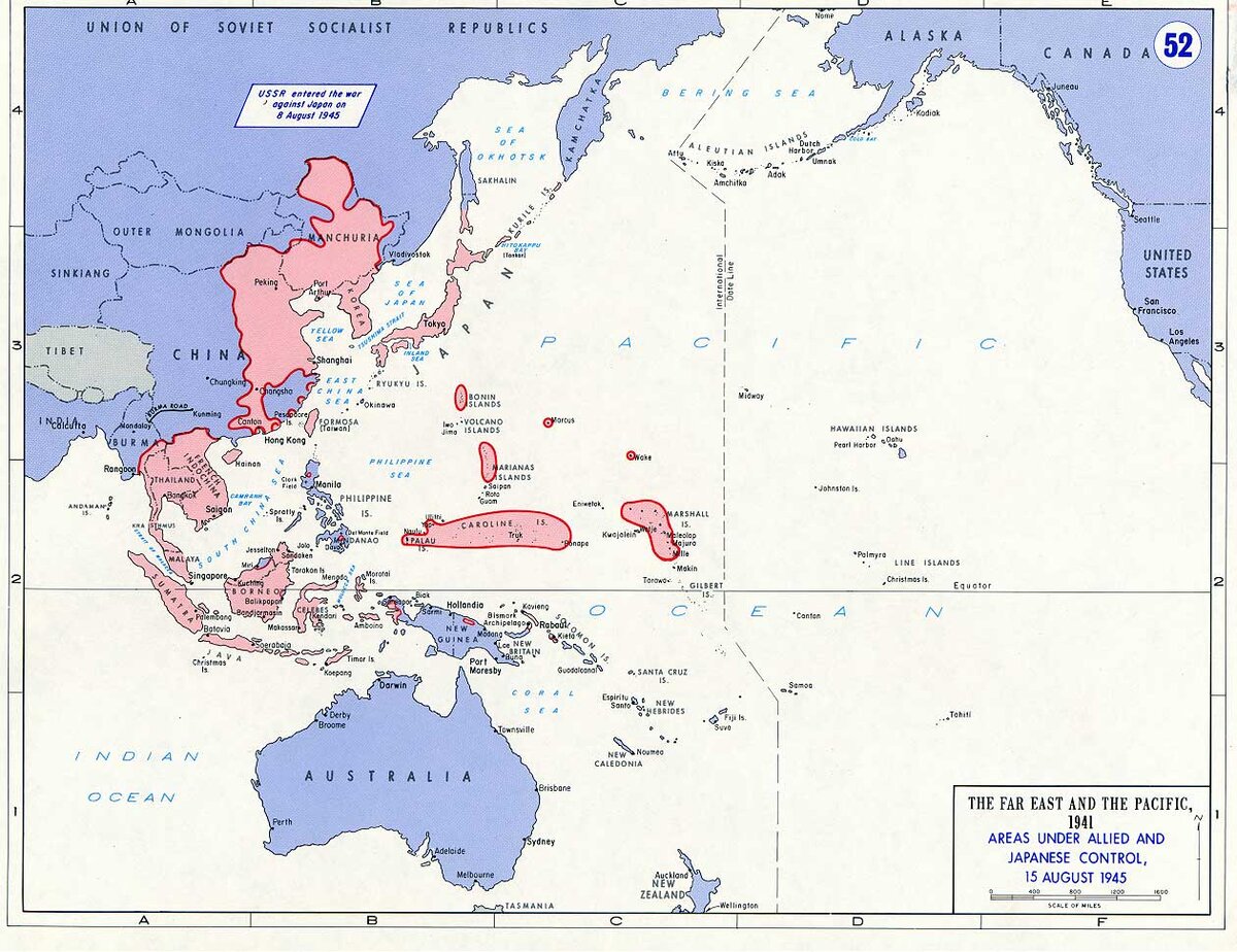 Карта японской империи 1943