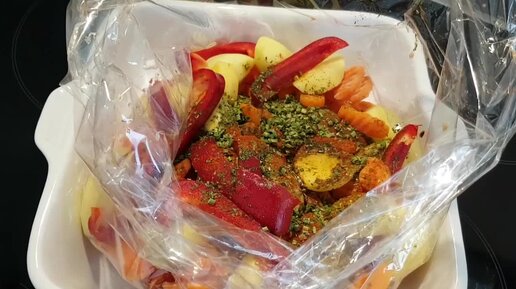Картошка + Морковка + Окорочок и духовку мыть не надо. Рецепт овощей в рукаве