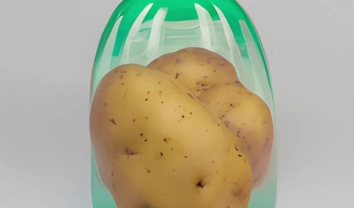    Картофельная бутылка для сока самоликвидируется после опустошения