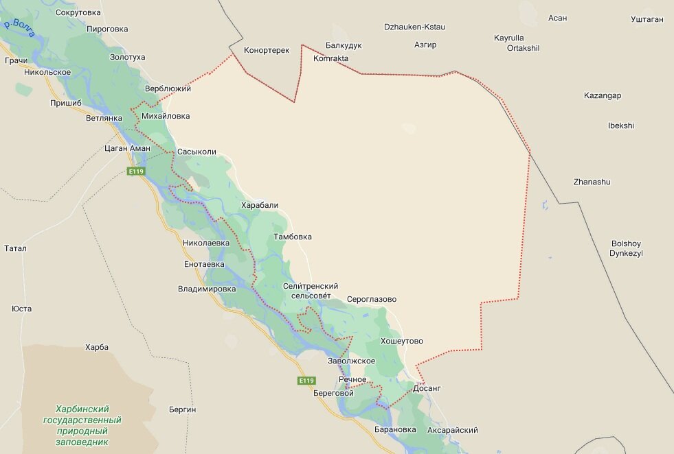 Подробная карта харабалинского района астраханской области