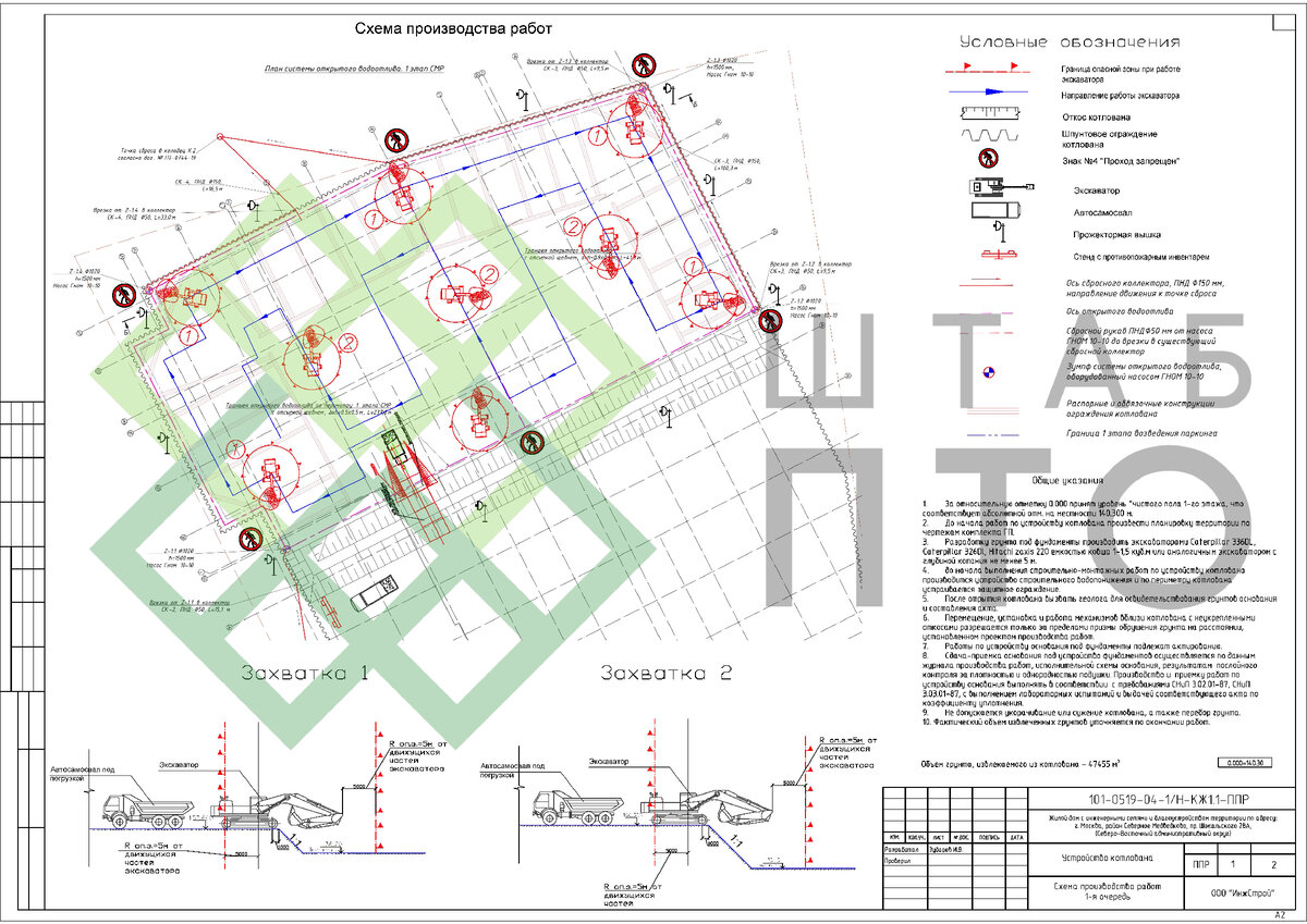 ППР на устройство котлована при строительстве жилого дома в г. Москва.  Пример работы. | ШТАБ ПТО | Разработка ППР, ИД, смет в строительстве | Дзен