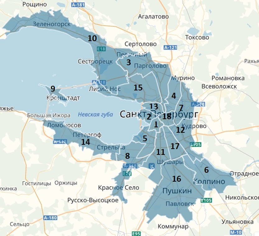 Карта границ петербурга. Районы СПБ. Карта Петербурга по районам. Районы СПБ на карте. Районы пригороды СПБ