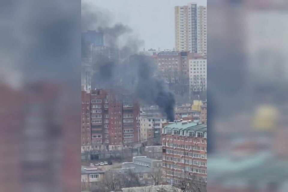     Кадры пожара появились в соцсетях.  принтскрин видео.