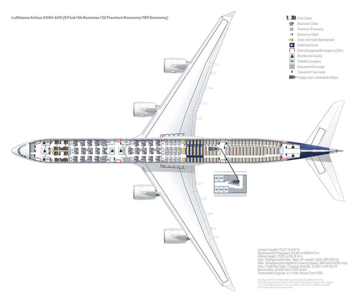 Самолет Saab 340 Аэробус Airbus - лучшие места, схема салона