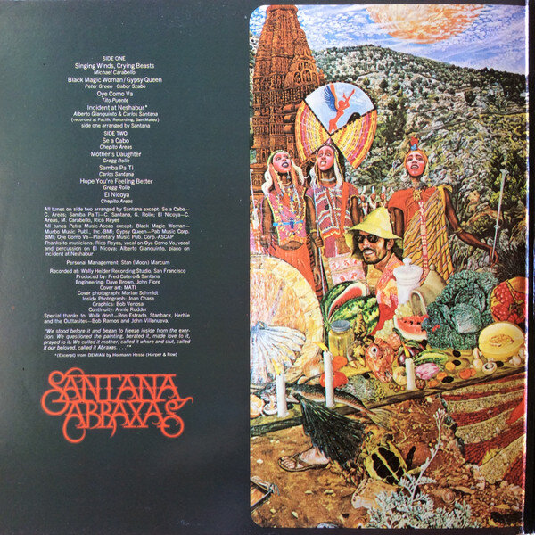 Abraxas второй студийный альбом латиноамериканской рок-группы Santana был выпущен осенью 1970 года, стал первым альбомом группы, занявшим первое строчку чарте альбомов в США.-1-2