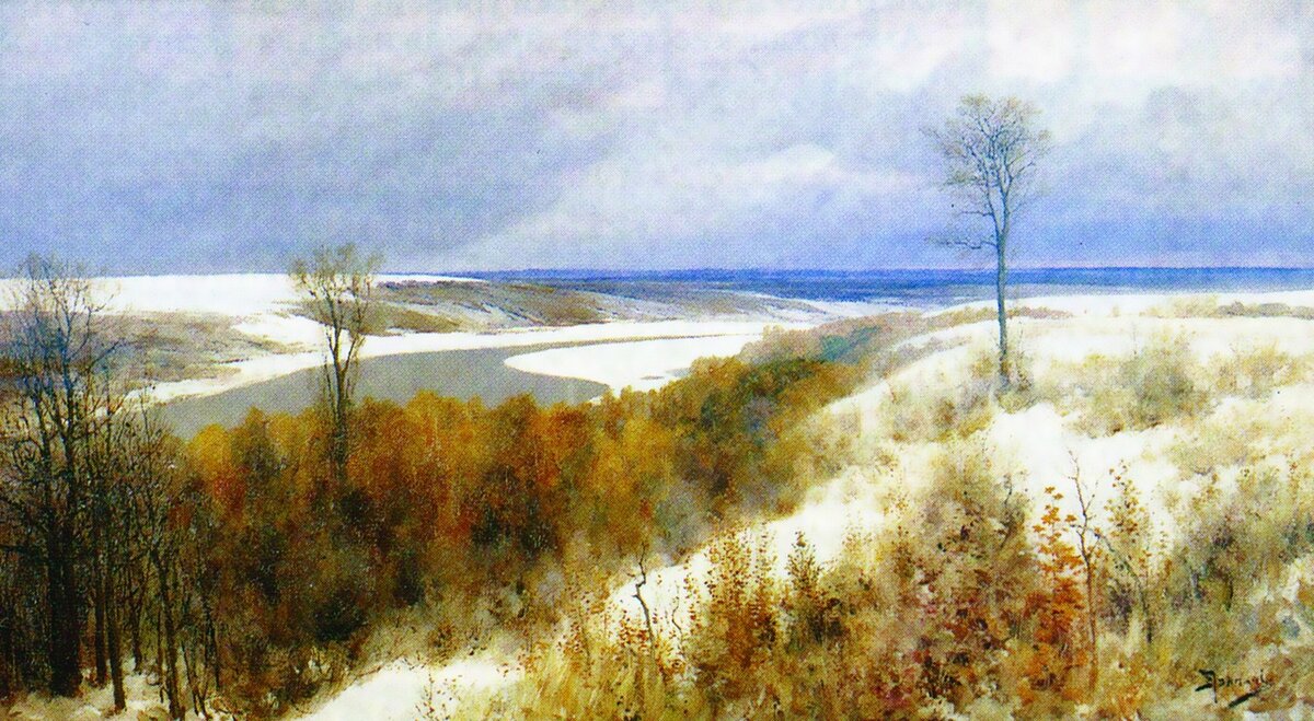 Ранний снег, В.Д. Поленов. 1891 г.