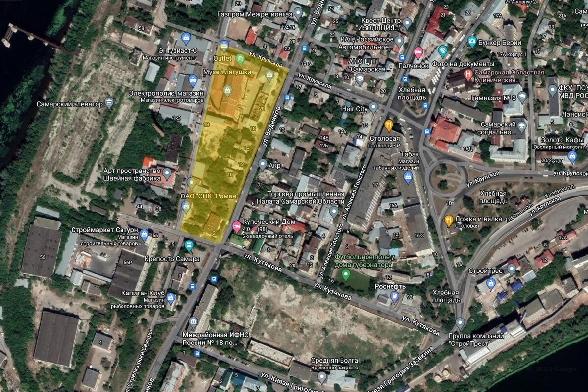 Пятый квартал на карте современной Самары
