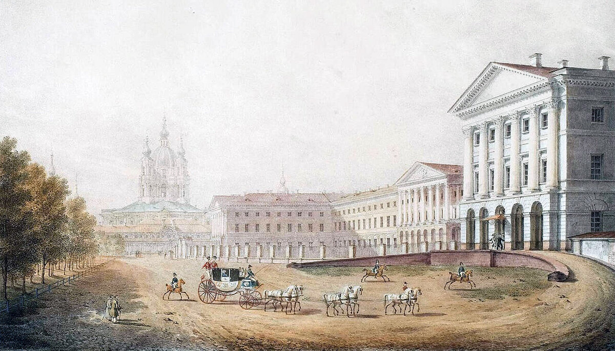 «Смольный институт», С. Ф. Галактионов, литография