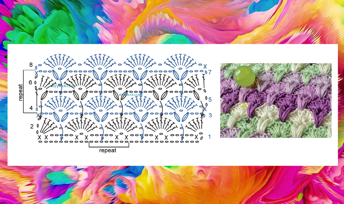 Схемы разноцветных узоров