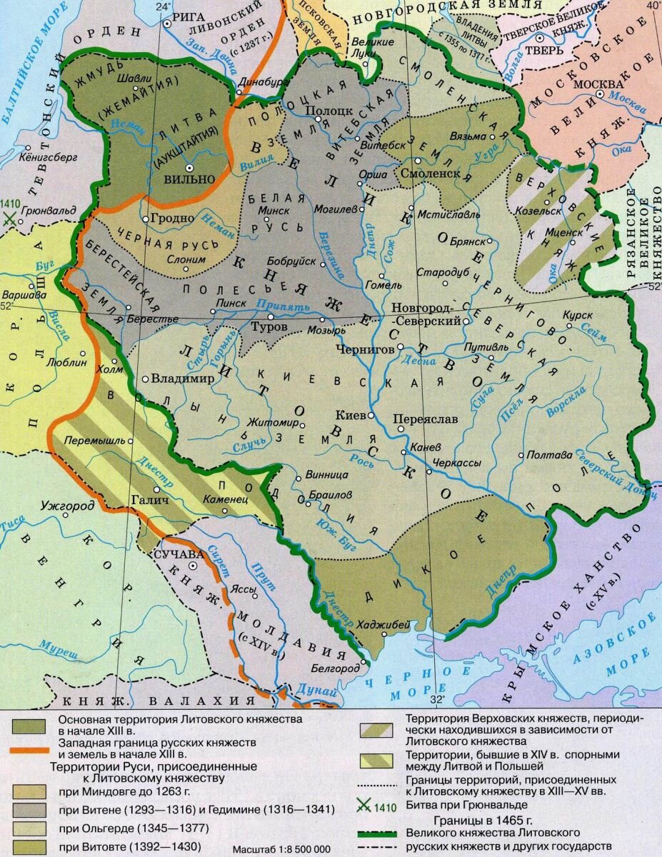 Великое княжество Литовское в середине 15-го века..