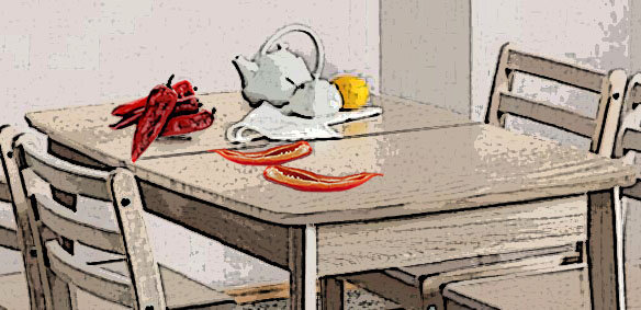 Турецкий перец на столе. Иллюстрация