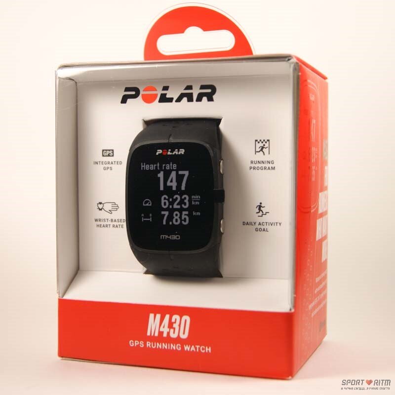 Часы Polar M430 Black в упаковке
