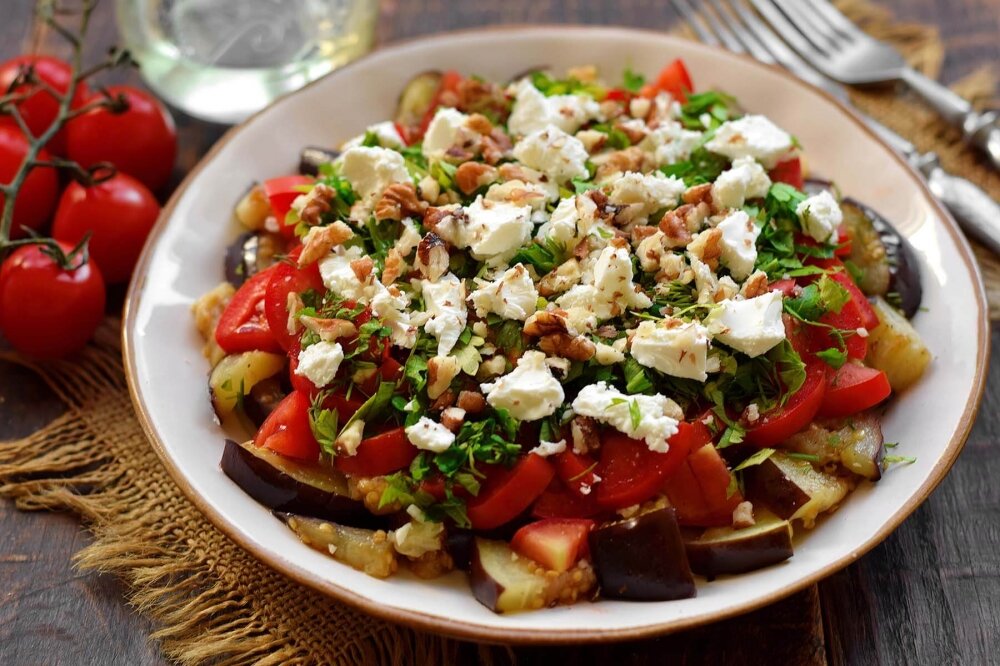 Домашний греческий салат с сыром фета