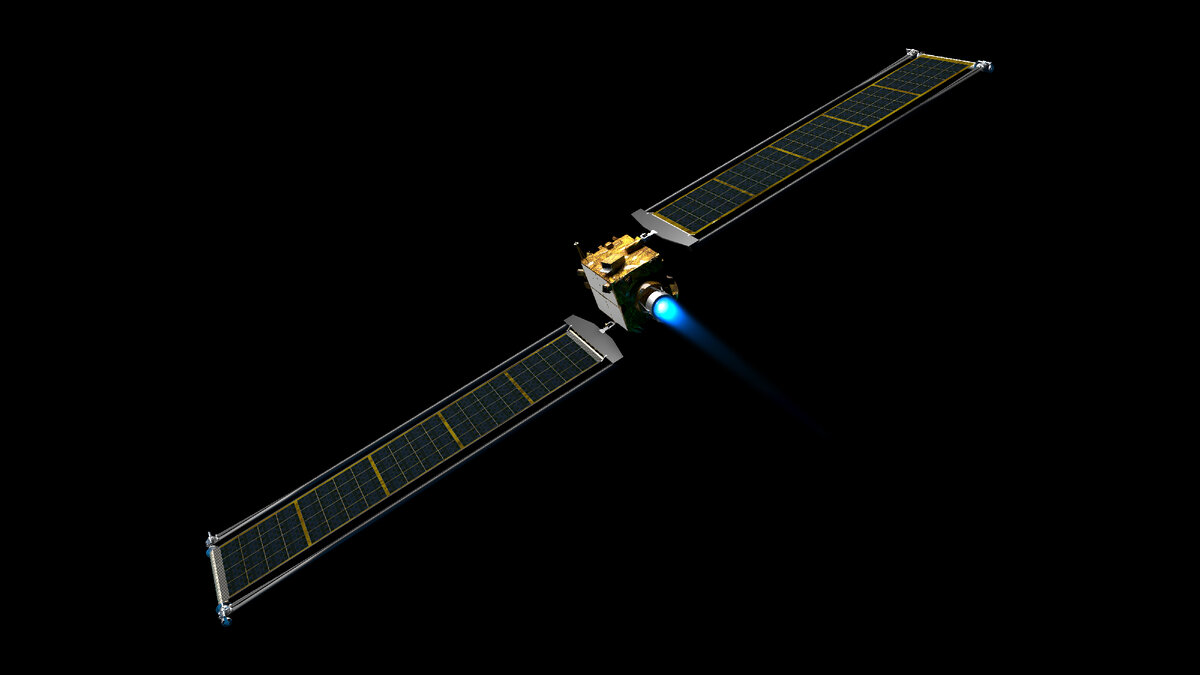  Изображение миссии DART в полёте, компьютерное моделирование NASA