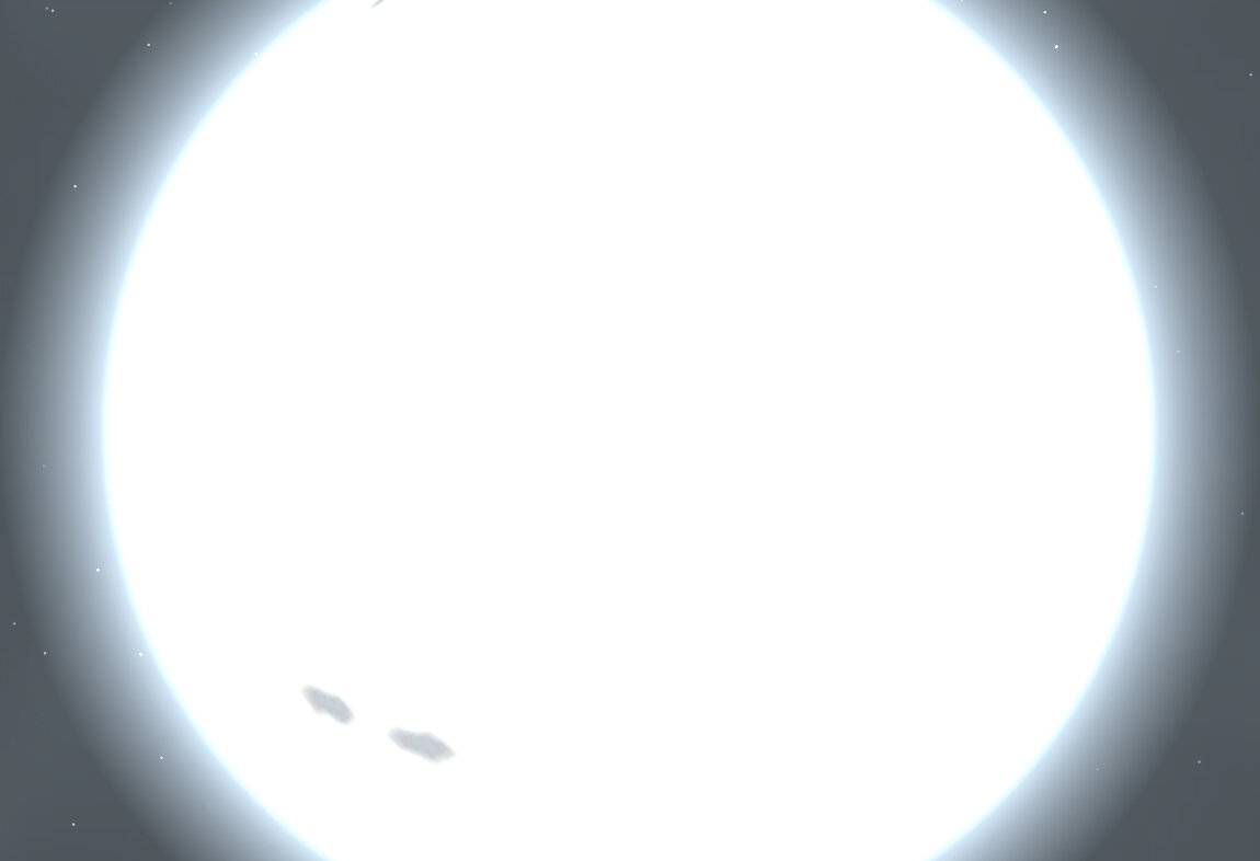 Так Ригель бы наблюдался с Земли, если бы находился на месте Солнца