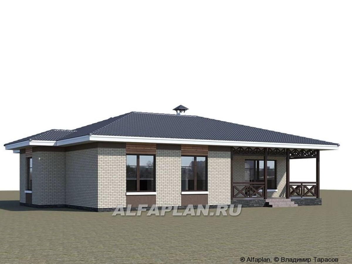 Фасады одноэтажного дома по проекту "Покровка" 639А