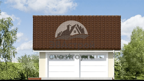 Проект двухместного гаража 48 м2 из газобетона 8 на 6 - 102-86