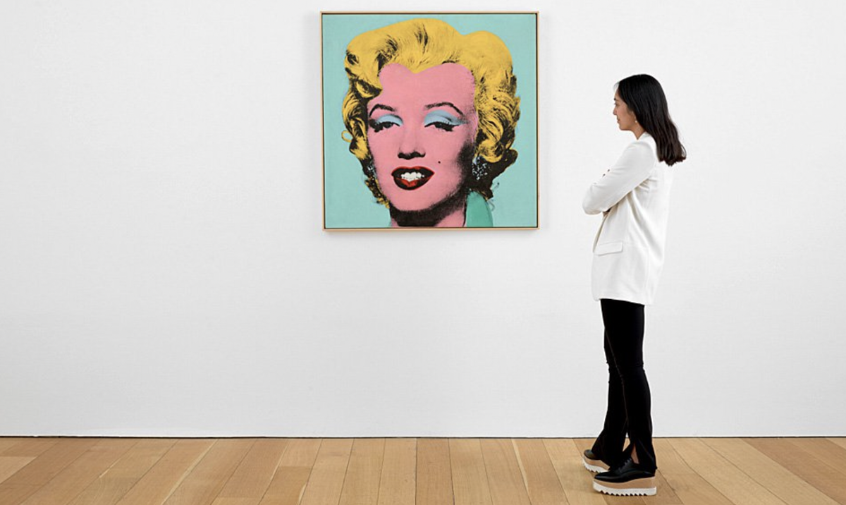 «Голубая простреленная Мэрилин» Энди Уорхола, которая 9 мая 2022 г. стала самым дорогим произведением искусства ХХ века, проданным на публичных торгах. Фото: Christie’s