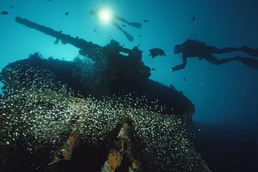 Кораблт "Президент СС Кулидж" на дне