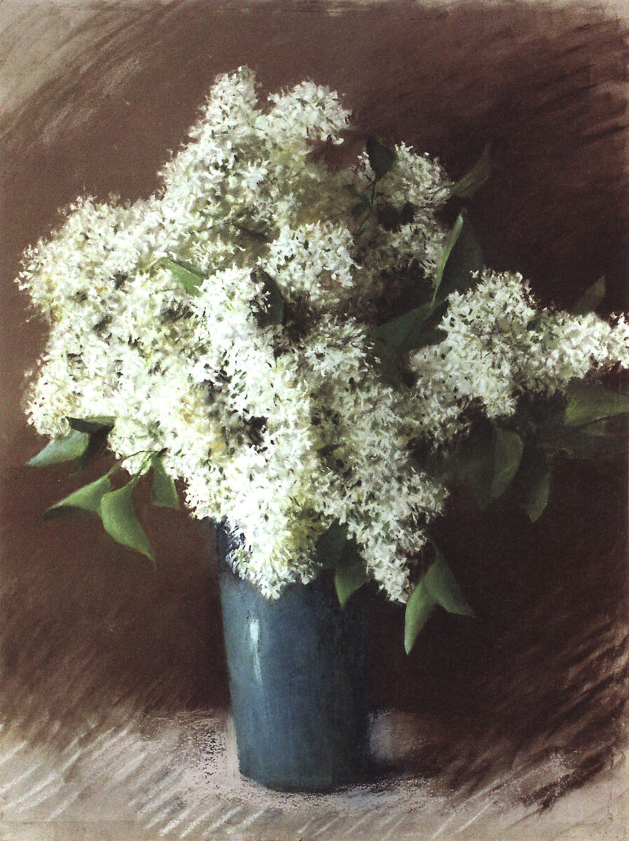 Источник: artchive.ru. Исаак Левитан «Белая сирень» (1895), 61,5×53 см, Омский областной музей изобразительных искусств им. М. А Врубеля