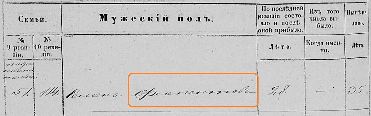 1858 год. Ревизская сказка. Город Одоев. Мещане.