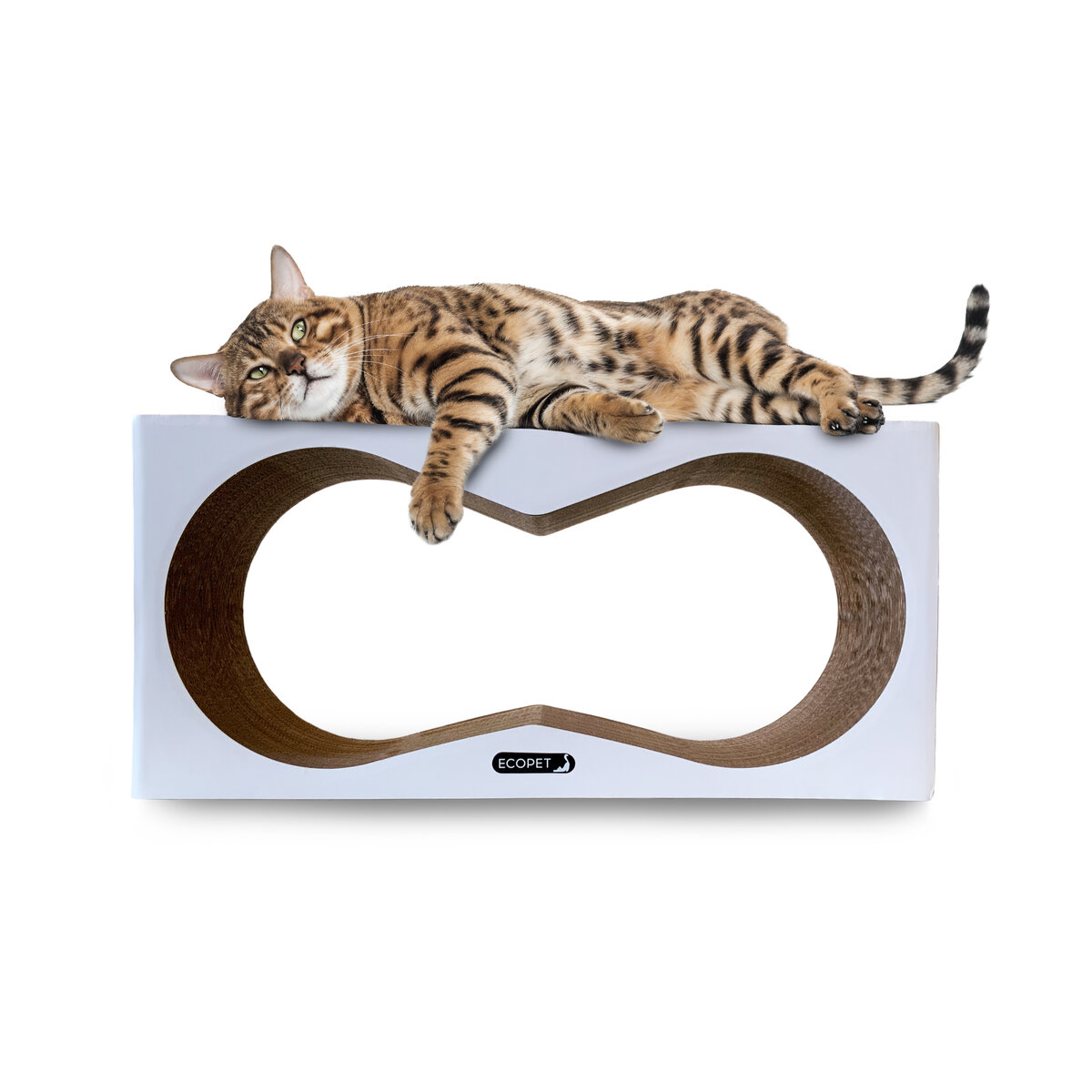 Когтеточка Альфа белая от Ecopet 77х37х22 см