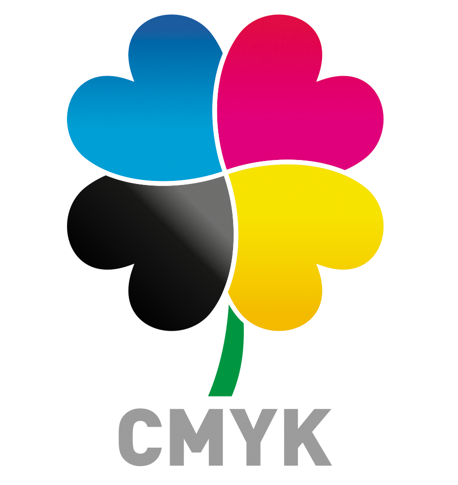 Цветной логотип. Логотип типографии. Смик. CMYK. CMYK полиграфия.