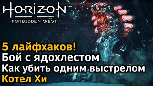 Horizon Forbidden West | Бой с Ядохлестом | Всего один выстрел! | 5 лайфхаков! | Котел Хи