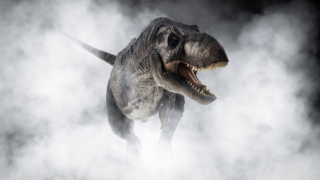    Tyrannosaurus T-rex ,dinosaur on smoke background Александр Шереметьев