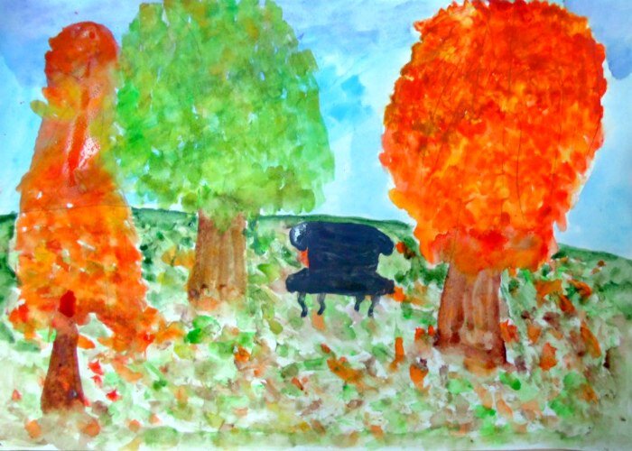 Осенний пейзаж рисунок для детей гуашью (49 фото) » Рисунки для срисовки и не только