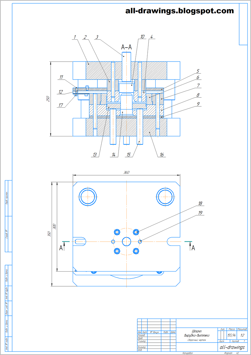 Чертежи штампа одновременной вырубки и вытяжки | 3D CAD модели & Чертежи |  Дзен